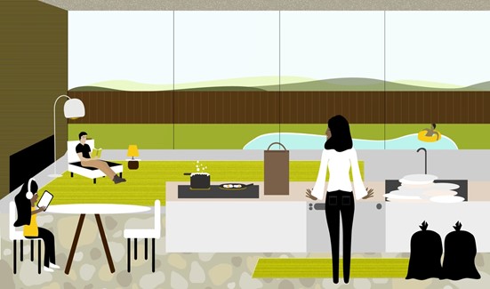 Open-concept floor layouts