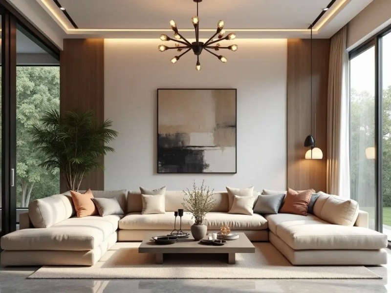 Layered Lighting in Living Room